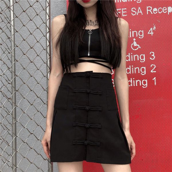 black goth skirt 2021 new chinese style short skirt plate buttons high waist vintage asian streetwear gothic skirts 11594, Red
black goth skirt 2021 new chinese style short skirt plate buttons high waist vintage asian streetwear gothic skirts 11594, Red