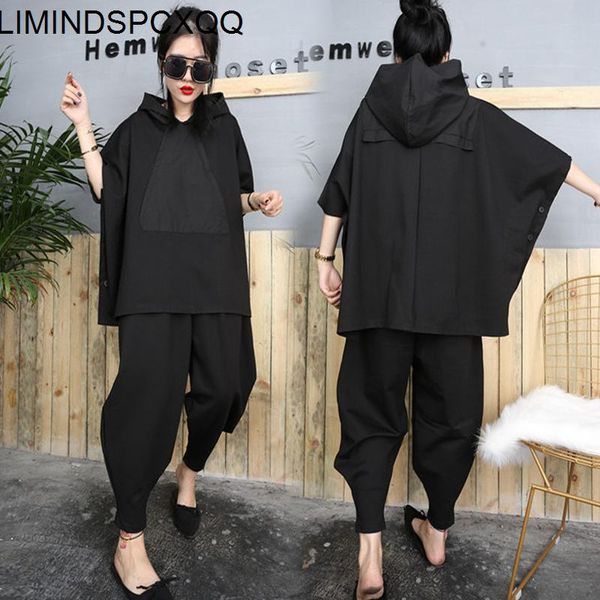 half sleeve cloak bat shirt hip hop 2 piece set autumn oversized tracksuit hooded + harem pants suit conjunto feminino women's two, White
half sleeve cloak bat shirt hip hop 2 piece set autumn oversized tracksuit hooded + harem pants suit conjunto feminino women's two, White
