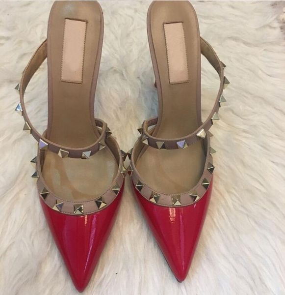 sandals 2021 style women brand shoes with rivets cow patent leather rivet pointed toe big size 34-43 v, Black
sandals 2021 style women brand shoes with rivets cow patent leather rivet pointed toe big size 34-43 v, Black