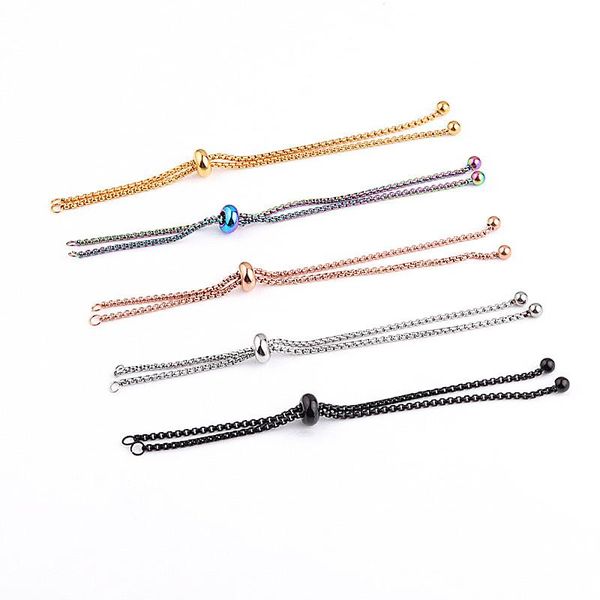 link, chain 2pcs/lot stainless steel box adjustable diy bracelet for jewelry making pendants connector bracelets accessories, Black
link, chain 2pcs/lot stainless steel box adjustable diy bracelet for jewelry making pendants connector bracelets accessories, Black