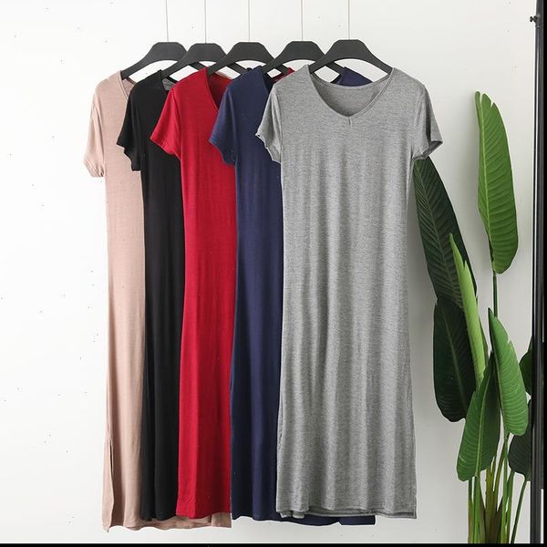 night dress v women sleepwear neck cotton nightwear nightdress short sleeve long dresses female nightgowns slim nightshirt, Black;red
night dress v women sleepwear neck cotton nightwear nightdress short sleeve long dresses female nightgowns slim nightshirt, Black;red