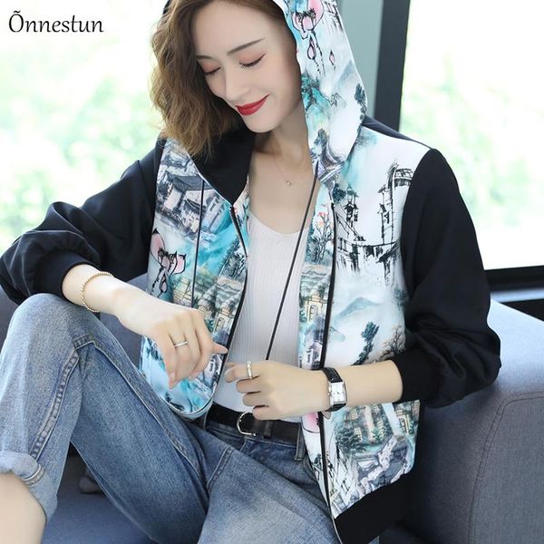 jacket autumn women 2021 patchwork zipper woman with hooded harajuku print ink painting plus size coat women's jackets, Black;brown
jacket autumn women 2021 patchwork zipper woman with hooded harajuku print ink painting plus size coat women's jackets, Black;brown
