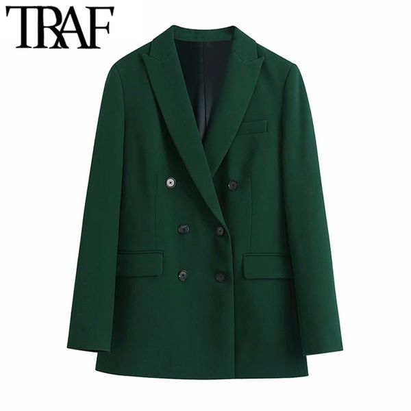 traf women fashion double breasted office wear blazer coat vintage long sleeve welt pockets female outerwear chic veste 211006, White;black
traf women fashion double breasted office wear blazer coat vintage long sleeve welt pockets female outerwear chic veste 211006, White;black