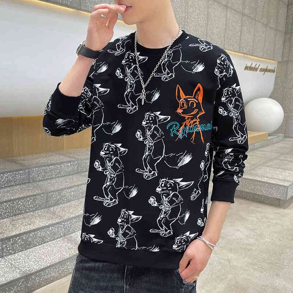 2021 spring and autumn long sve t-shirt brand loose youth student pullover men's fashion, Black
2021 spring and autumn long sve t-shirt brand loose youth student pullover men's fashion, Black