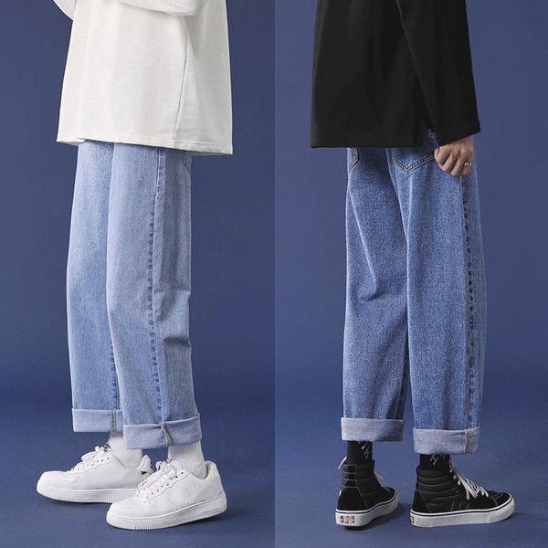 men's jeans fashion loose straight casual wide leg pants cowboy mans streetwear korean hip hop trousers spring summer, Blue
men's jeans fashion loose straight casual wide leg pants cowboy mans streetwear korean hip hop trousers spring summer, Blue