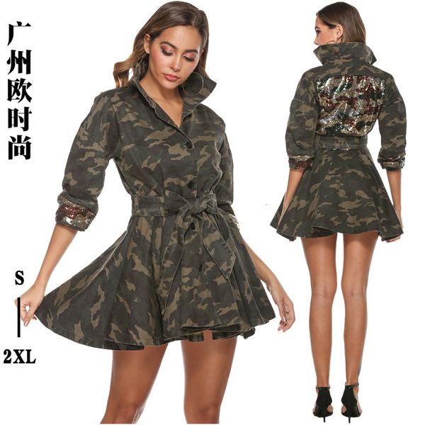 luxury women's jackets 19458 camouflage pearl piece lapel waist umbrella skirt women's coat, Black;brown
luxury women's jackets 19458 camouflage pearl piece lapel waist umbrella skirt women's coat, Black;brown