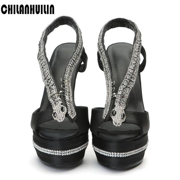 ultra high heels women pumps platforms crystal snake party wedding shoes woman quality summer sandals, Black
ultra high heels women pumps platforms crystal snake party wedding shoes woman quality summer sandals, Black