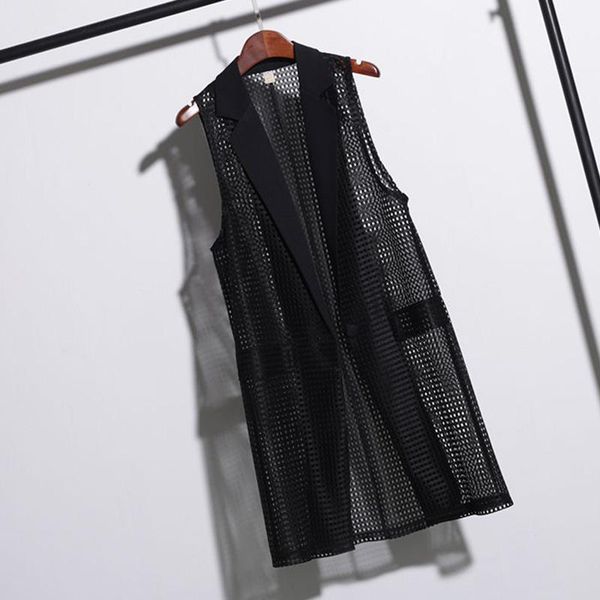 women's vests 2021 summer hollow out women waistcoat outwear solid color lapel sleeveless mid-long fashion ladies vest office wear m-4x, Black;white
women's vests 2021 summer hollow out women waistcoat outwear solid color lapel sleeveless mid-long fashion ladies vest office wear m-4x, Black;white