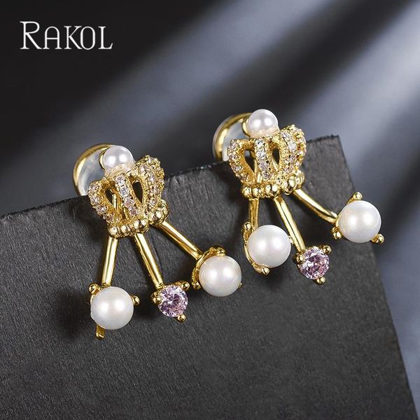 stud rakol elegant cubic zircon crown shape gold mini earrings for women imitation pearl pink crystal jewelry, Golden;silver
stud rakol elegant cubic zircon crown shape gold mini earrings for women imitation pearl pink crystal jewelry, Golden;silver