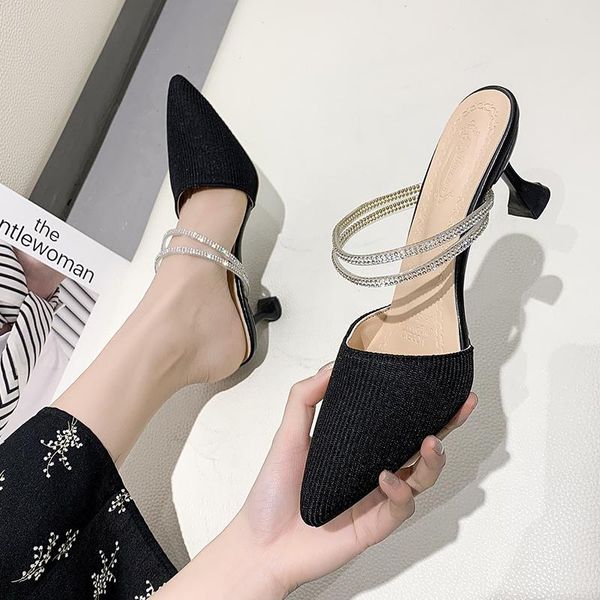 slippers 2021 spring women retro pointed stiletto heels thin band combination comfortable skin-friendly dating shoes u24-93, Black
slippers 2021 spring women retro pointed stiletto heels thin band combination comfortable skin-friendly dating shoes u24-93, Black