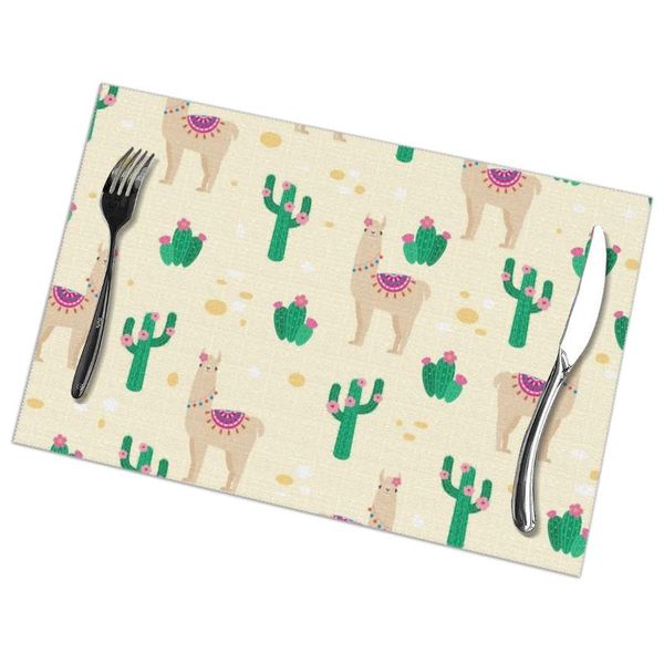 mats & pads 6 pcs placemat desert alpaca and cactus flower fabric table tableware kitchen tool
mats & pads 6 pcs placemat desert alpaca and cactus flower fabric table tableware kitchen tool