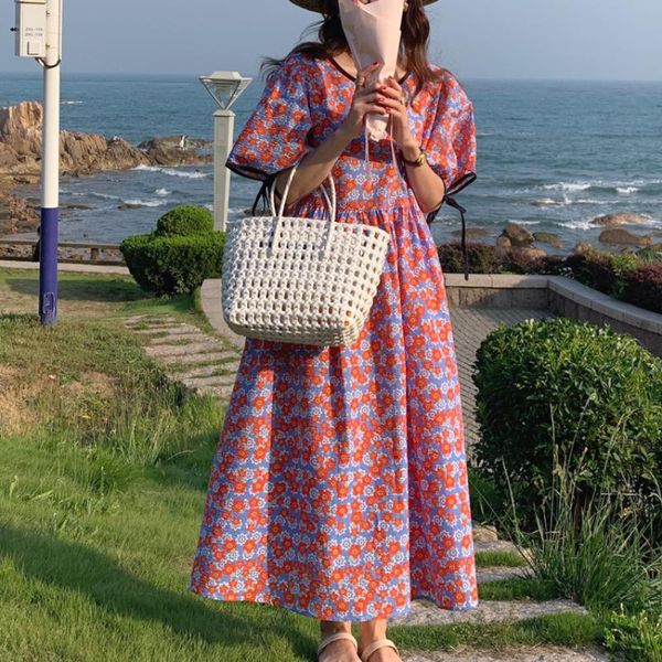 party dresses summer sweet women long floral dress 2021 puff sleeve cute doll high waist a-line pullover sundress, White;black
party dresses summer sweet women long floral dress 2021 puff sleeve cute doll high waist a-line pullover sundress, White;black