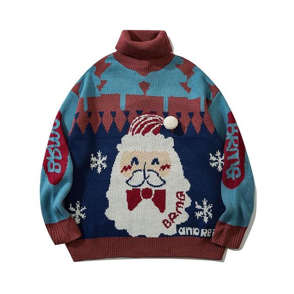 men's sweaters 2021 christmas turtleneck knitted and women's comfortable ugly sweater jackets couple dress up, White;black
men's sweaters 2021 christmas turtleneck knitted and women's comfortable ugly sweater jackets couple dress up, White;black