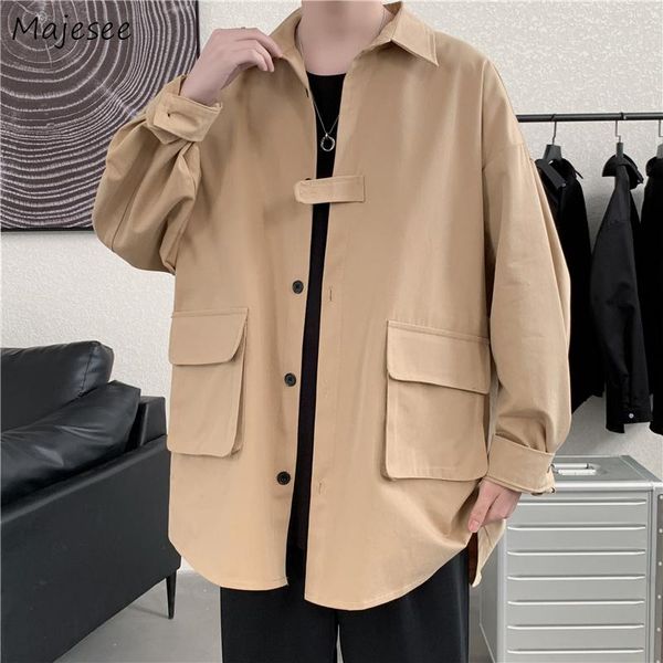 men's jackets men leisure tooling coats all-match teens streetwear pockets hong kong style button-up handsome hombre chic outwear ins, Black;brown
men's jackets men leisure tooling coats all-match teens streetwear pockets hong kong style button-up handsome hombre chic outwear ins, Black;brown