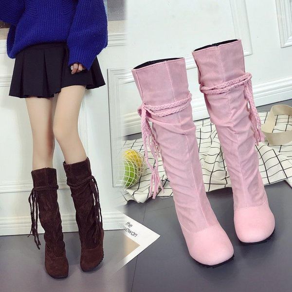 boots classics fashion women knee high round toe med autumn winter flock fringe mature ladies shoes11, Black
boots classics fashion women knee high round toe med autumn winter flock fringe mature ladies shoes11, Black