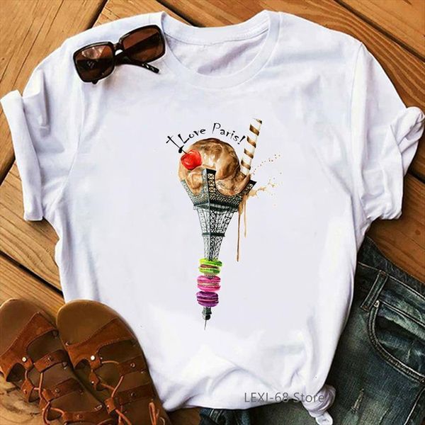 novelty i love paris womens eiffel tower donuts print fashion women travel tees lovely basic female, White
novelty i love paris womens eiffel tower donuts print fashion women travel tees lovely basic female, White