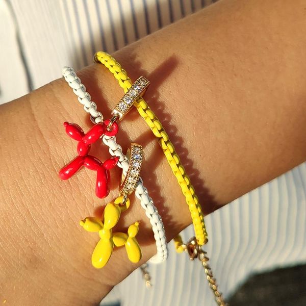 link, chain harajuku boho colorful balloon dog zircon charm bracelet for women enamel box tennis y2k diy friendship jewelry, Black
link, chain harajuku boho colorful balloon dog zircon charm bracelet for women enamel box tennis y2k diy friendship jewelry, Black