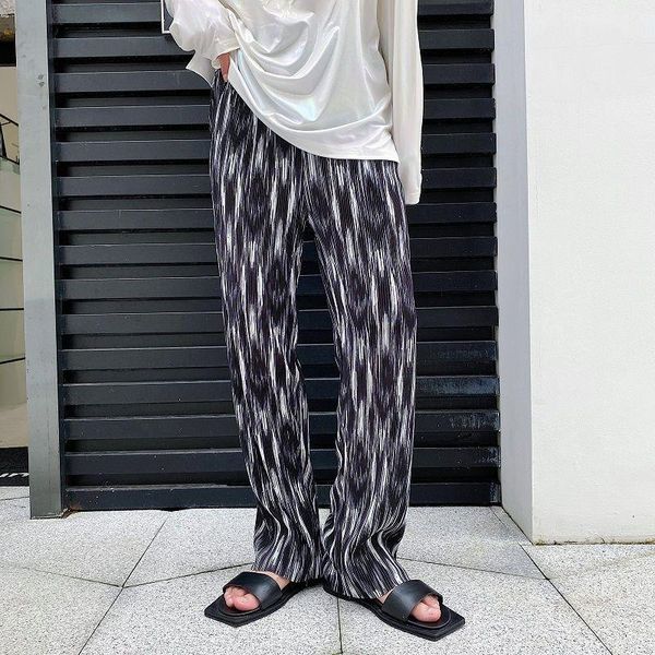 / men's causal pants for male all-match fashion pleated comfortable satin fabric printed trousers wide leg 9y3235, Black
/ men's causal pants for male all-match fashion pleated comfortable satin fabric printed trousers wide leg 9y3235, Black