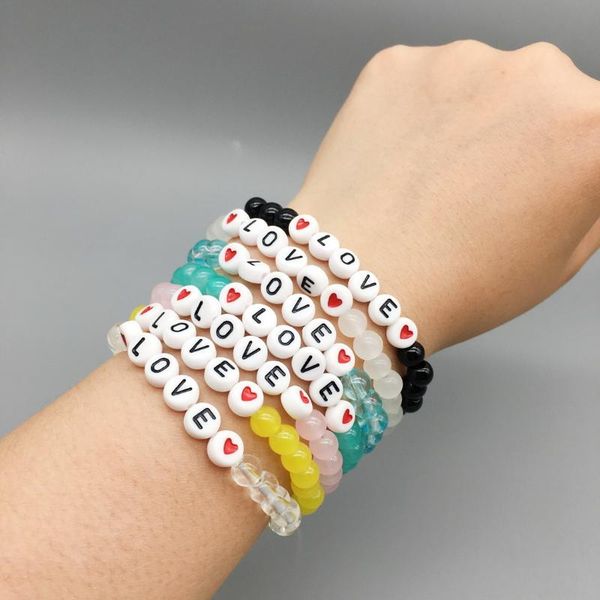 beaded, strands personality creative glass beads letter love ladies bracelet sweet colorful jewelry beach dance party gift, Black
beaded, strands personality creative glass beads letter love ladies bracelet sweet colorful jewelry beach dance party gift, Black