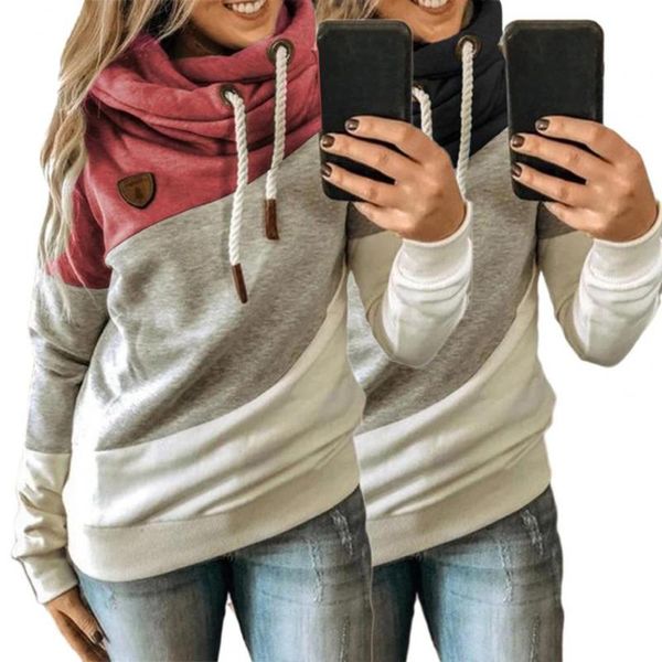 women's hoodies & sweatshirts casual color block drawstring hoodie lady sweatshirt women all match, Black
women's hoodies & sweatshirts casual color block drawstring hoodie lady sweatshirt women all match, Black