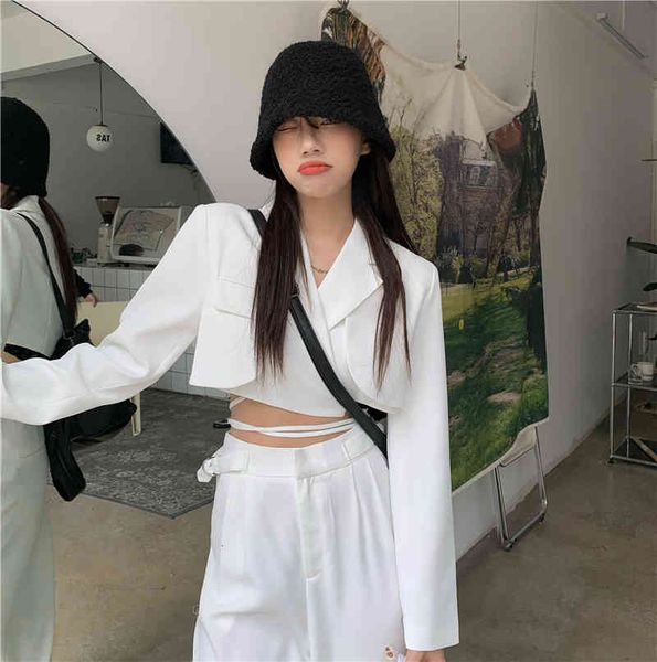 two piece dress office lady blazer suits korean style set women long sleeve lace-up + high waist wide leg pant 2 outfits m7kd, White
two piece dress office lady blazer suits korean style set women long sleeve lace-up + high waist wide leg pant 2 outfits m7kd, White