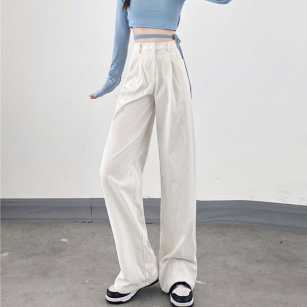 women's pants & capris high street corduroy casual for women autumn korean version straight waist sag loose thin wide leg solid trouser, Black;white
women's pants & capris high street corduroy casual for women autumn korean version straight waist sag loose thin wide leg solid trouser, Black;white