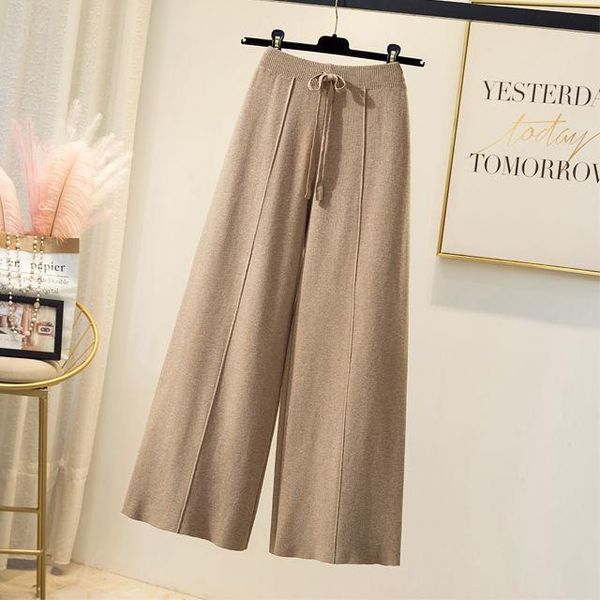 women's pants & capris women 2021 autumn winter high waist loose female solid color knitted trousers ladies lace up wide leg u551, Black;white
women's pants & capris women 2021 autumn winter high waist loose female solid color knitted trousers ladies lace up wide leg u551, Black;white
