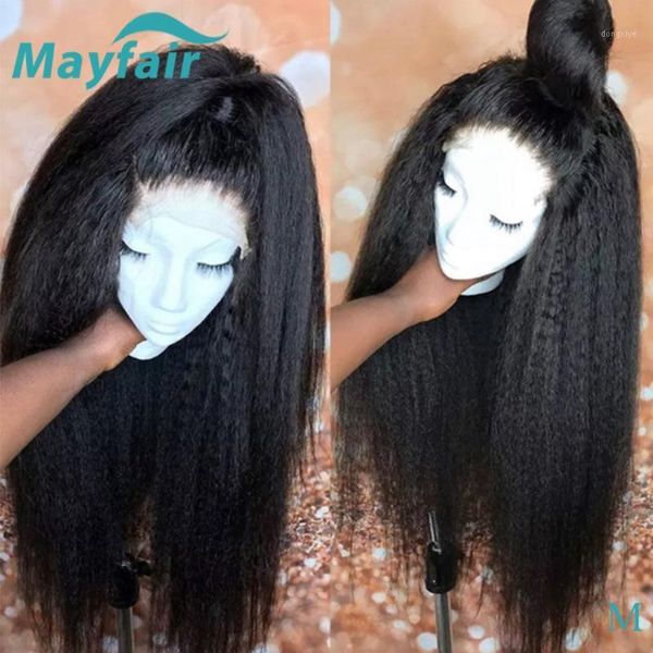 glueless lace front human hair wigs pre plucked remy 13x4 yaki for black women kinky straight wig1, Black;brown
glueless lace front human hair wigs pre plucked remy 13x4 yaki for black women kinky straight wig1, Black;brown