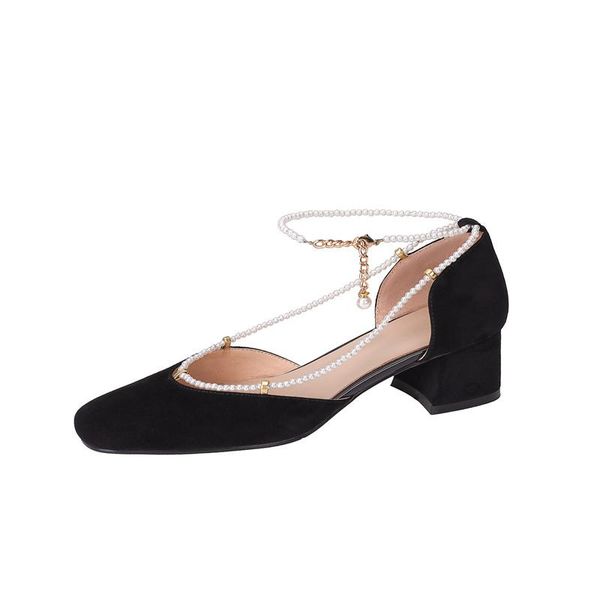 spring and summer sweet pearl decoration baotou thick-soled mid-heel high heels outdoor wedding work party women's shoes dress, Black
spring and summer sweet pearl decoration baotou thick-soled mid-heel high heels outdoor wedding work party women's shoes dress, Black
