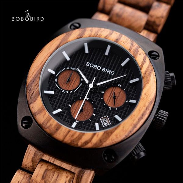 wristwatches montre homme bobo bird zebra wood watch men timepiece chronograph date show quartz male satch v-t08 in gift box, Slivery;brown
wristwatches montre homme bobo bird zebra wood watch men timepiece chronograph date show quartz male satch v-t08 in gift box, Slivery;brown