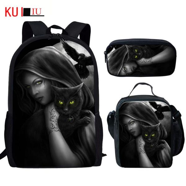 backpack kuiliu 3pcs/set print school bags terror black cat teenagers witch crow nylon bookbag casual
backpack kuiliu 3pcs/set print school bags terror black cat teenagers witch crow nylon bookbag casual