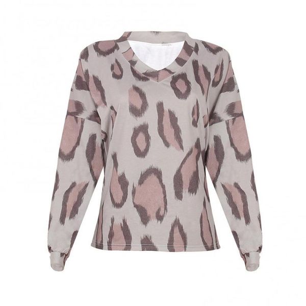 women summer fashion casual loose deep-v neck floral printed long sleeve t-shirt women's, White
women summer fashion casual loose deep-v neck floral printed long sleeve t-shirt women's, White