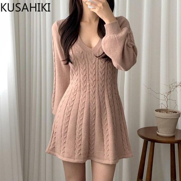 casual dresses kusahiki sweater dress korean twisted women lantern sleeve v-neck 2021 autumn winter a-line knitted vestidos 6l065, Black;gray
casual dresses kusahiki sweater dress korean twisted women lantern sleeve v-neck 2021 autumn winter a-line knitted vestidos 6l065, Black;gray