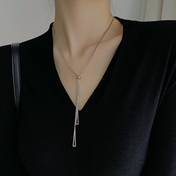 origin summer korea minimalist titanium steel necklaces for women lady silver color box chain triangle chokers party jewelry pendant
origin summer korea minimalist titanium steel necklaces for women lady silver color box chain triangle chokers party jewelry pendant