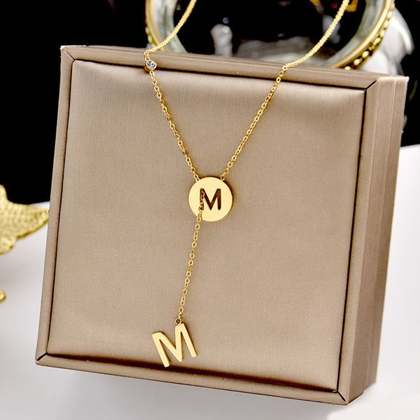 necklace luxury designer chain titanium steel letter m women's indifference fashion simple tassel clavicle mori net red neck, Silver
necklace luxury designer chain titanium steel letter m women's indifference fashion simple tassel clavicle mori net red neck, Silver