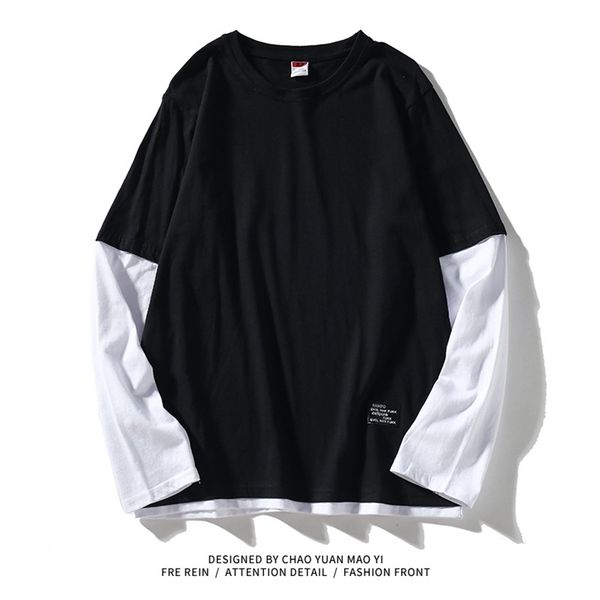 autumn spring fashion oversize fake two pieces tshirt men's long sleeve casual o neck t-shirt for man tees 210319, White;black
autumn spring fashion oversize fake two pieces tshirt men's long sleeve casual o neck t-shirt for man tees 210319, White;black