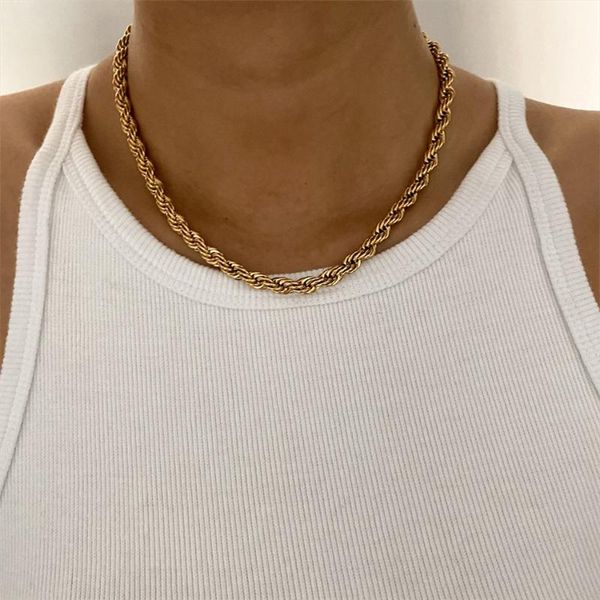 chokers jujie gold stainless steel necklaces twisted rope chain for women men fashion jewelry gifts, Golden;silver
chokers jujie gold stainless steel necklaces twisted rope chain for women men fashion jewelry gifts, Golden;silver