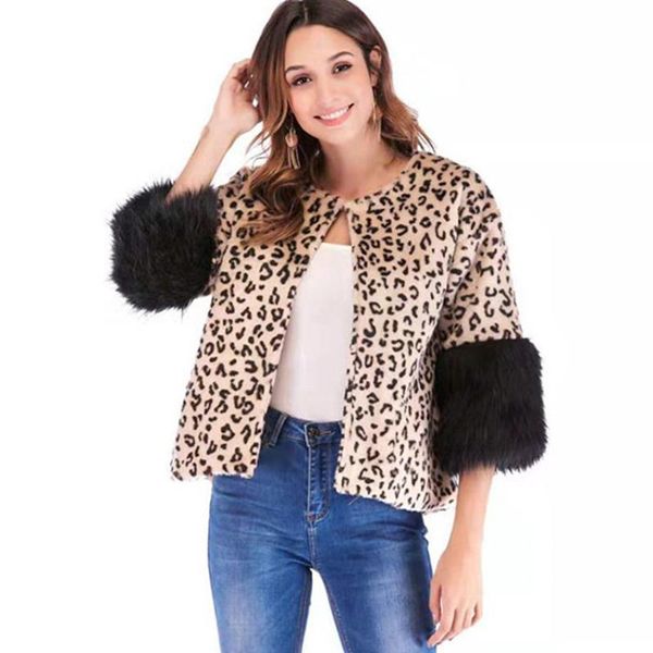 women's fur & faux trodeam 2021 coats for winter leopard print short coat thick warm clothing, Black
women's fur & faux trodeam 2021 coats for winter leopard print short coat thick warm clothing, Black