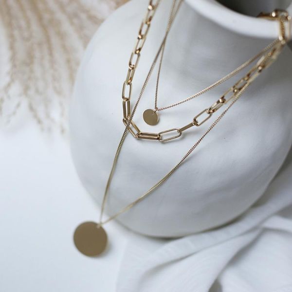 14k Gold Bohemia Stainless Steel Multi-layer Charm Chain Choker Necklace Beach Jewelry Coin Pendant For Women Statement Chokers, Golden;silver
14k Gold Bohemia Stainless Steel Multi-layer Charm Chain Choker Necklace Beach Jewelry Coin Pendant For Women Statement Chokers, Golden;silver