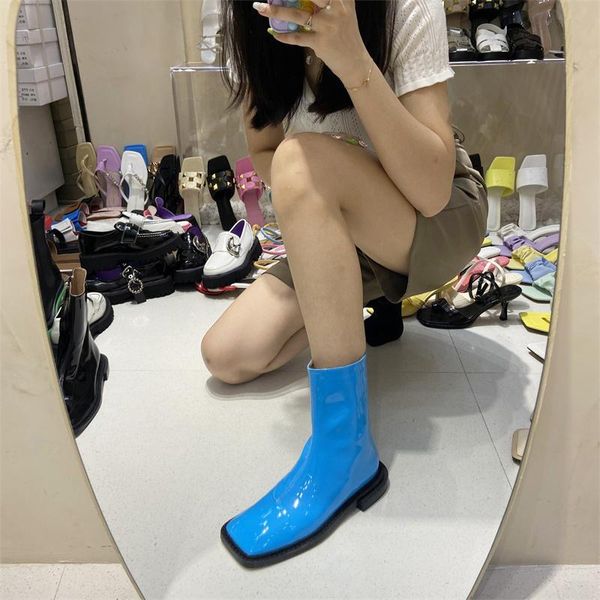boots fashion women ankle square toe blue black beige thick flats heels patent leather side zipper winter 35-40
boots fashion women ankle square toe blue black beige thick flats heels patent leather side zipper winter 35-40