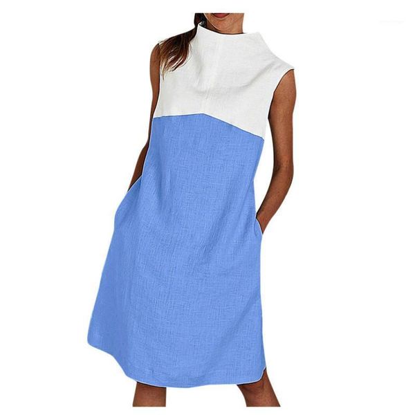 summer sleeveless dress women 2021 fashion dresses solid color o-neck knee length female patchwork a line for casual, Black;gray
summer sleeveless dress women 2021 fashion dresses solid color o-neck knee length female patchwork a line for casual, Black;gray