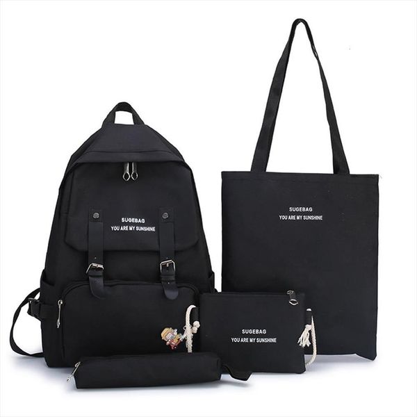4pcs set women canvas backpacks college student schoolbag fashion letters teenager girls rucksack mochila shoulder crossbody bag
4pcs set women canvas backpacks college student schoolbag fashion letters teenager girls rucksack mochila shoulder crossbody bag