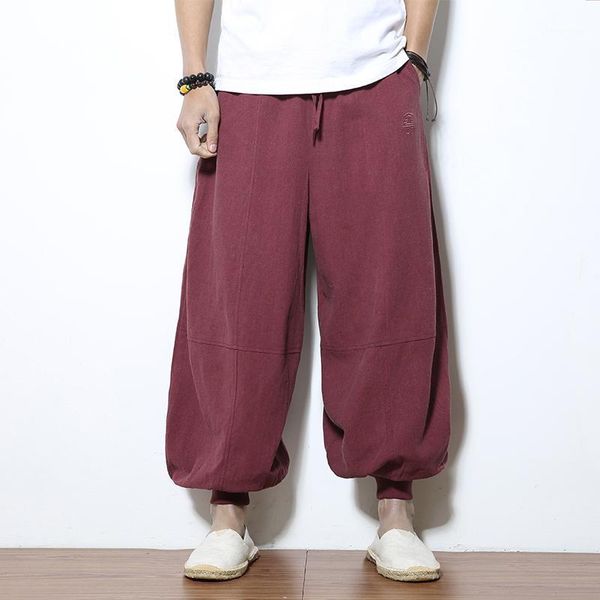 men casual loose cotton linen pant male solid color wide leg harem trousers kimono pants men's, Black
men casual loose cotton linen pant male solid color wide leg harem trousers kimono pants men's, Black