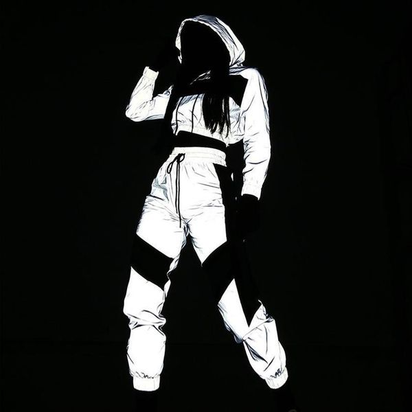 fashion hip hop reflective 2 womenpant piece set loose jacket matching sets plus size female tracksuit hoodies crop top, White
fashion hip hop reflective 2 womenpant piece set loose jacket matching sets plus size female tracksuit hoodies crop top, White