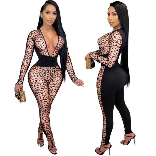 geometric patchwork women slim jumpsuit deep v neck long sleeve one piece night club party romper sheer activewear overall women's jump, Black;white
geometric patchwork women slim jumpsuit deep v neck long sleeve one piece night club party romper sheer activewear overall women's jump, Black;white
