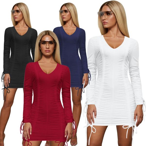 casual dresses deep v-neck full sleeve bodycon mini dress women ruched drawstring night club party female solid skinny pencil, Black;gray
casual dresses deep v-neck full sleeve bodycon mini dress women ruched drawstring night club party female solid skinny pencil, Black;gray