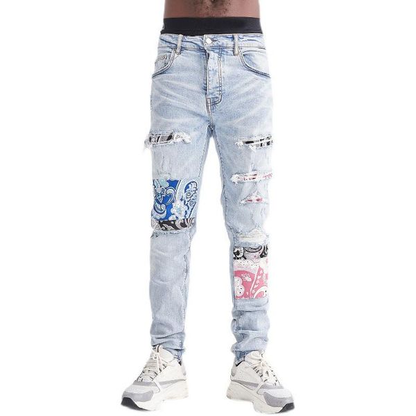 men's jeans fashion male light blue patch high street casual men slim trousers denim pants
men's jeans fashion male light blue patch high street casual men slim trousers denim pants