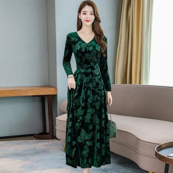 plus size dresses 2021 autumn arrival elegant v collar flower printed long sleeve woman pleuche dress m-3xl da864, Black
plus size dresses 2021 autumn arrival elegant v collar flower printed long sleeve woman pleuche dress m-3xl da864, Black