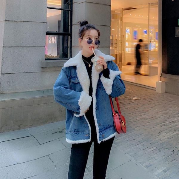 women's jackets winter solid jean faux leather fur jacket for women casual blue coats female outwear denim feminine coat autumn, Black;brown
women's jackets winter solid jean faux leather fur jacket for women casual blue coats female outwear denim feminine coat autumn, Black;brown