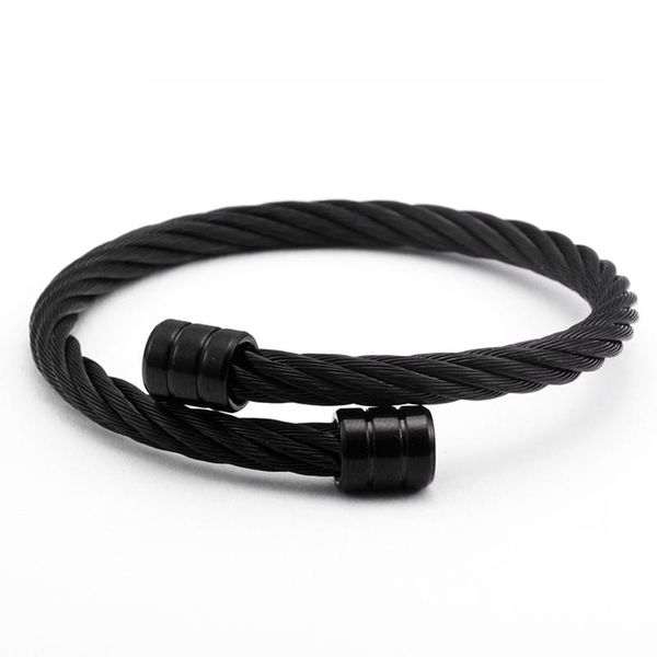 cuff simple stainless steel open men women black charm bracelets vintage mesh surface luxury female chain link bangles pulsera, White
cuff simple stainless steel open men women black charm bracelets vintage mesh surface luxury female chain link bangles pulsera, White